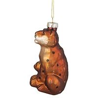 Orange & Black Glass Lion Ornament