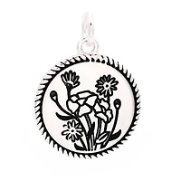Silver Plated Antique Flowers Charm by Bead Landing™