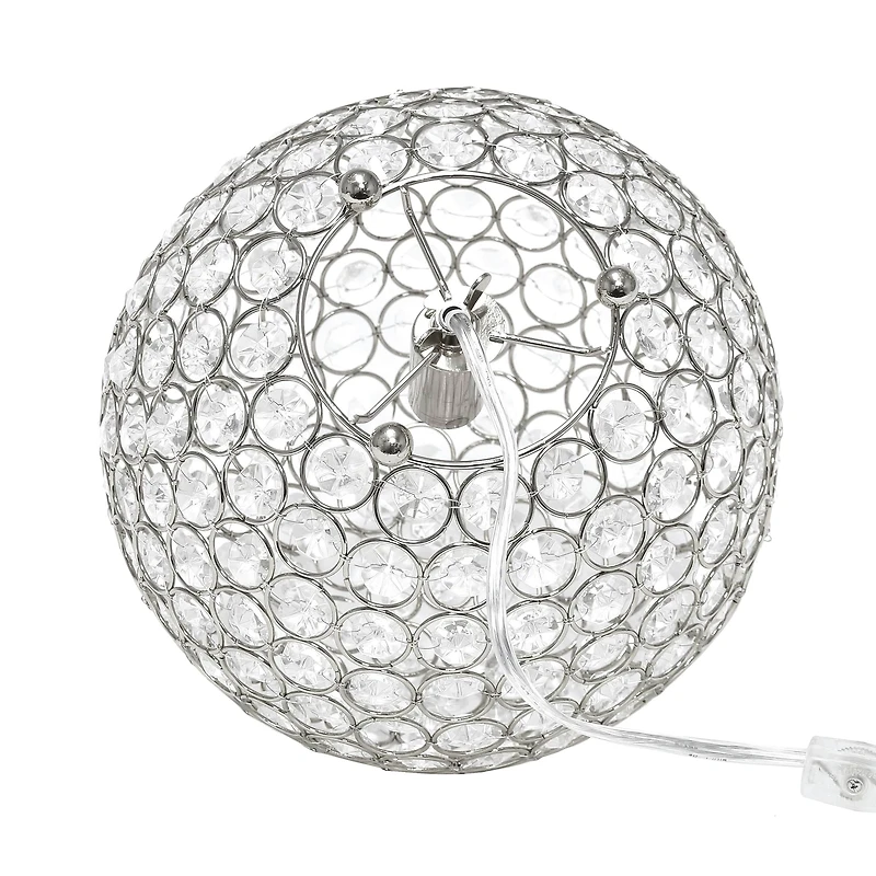 Lalia Home 10" Medium Metal Crystal Round Orb Table Lamp