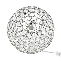 Lalia Home 10" Medium Metal Crystal Round Orb Table Lamp