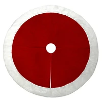 Haute Decor 54" Red & White Velvet Christmas Tree Skirt
