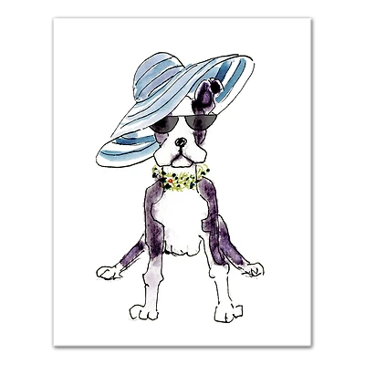 Cute Fashion Hat Dog 1 Canvas Wall Art