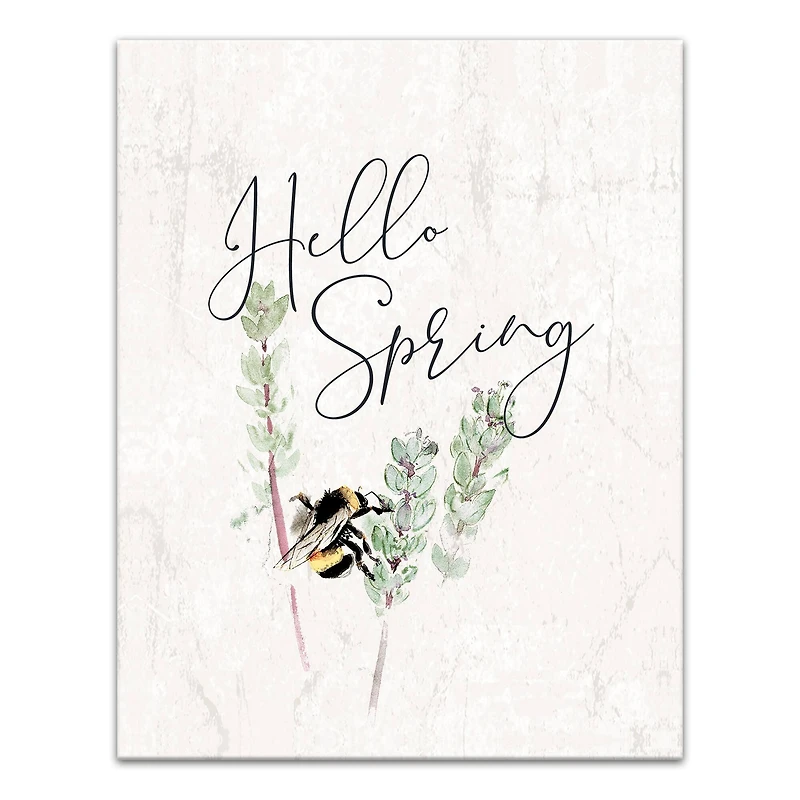 Hello Spring Bee 11" x 14" Canvas Wall Art