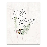 Hello Spring Bee 11" x 14" Canvas Wall Art