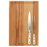 Martha Stewart Cream Goswell 3 Piece Carving Board & Cutlery Set