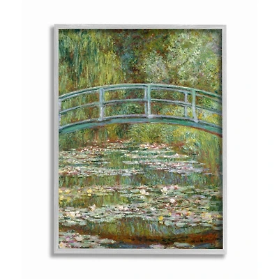 Stupell Industries Bridge Over Lilies Monet with Gray Frame Wall Accent