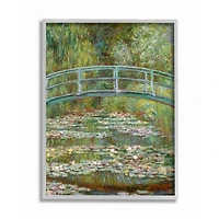 Stupell Industries Bridge Over Lilies Monet with Gray Frame Wall Accent
