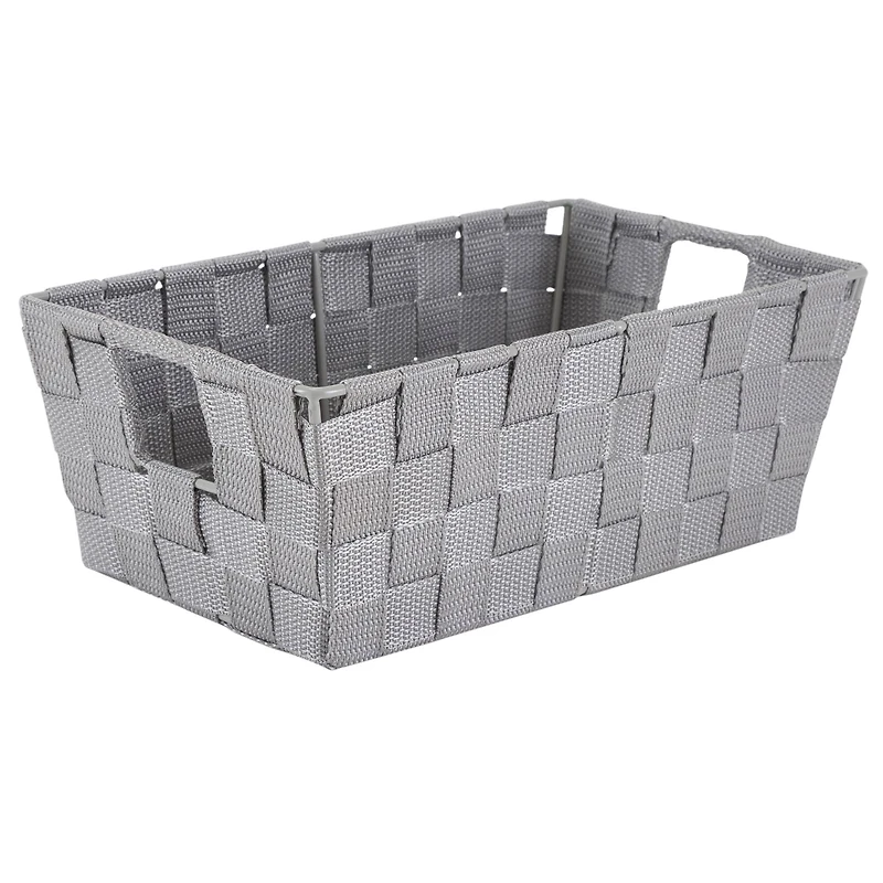 Simplify Small Grey Woven Storage Shelf Baskets, 2ct.