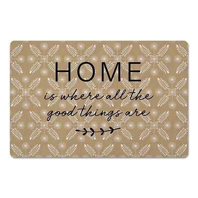 Gold Home is Where the Good Things Are Floor Mat, 18" x 27"