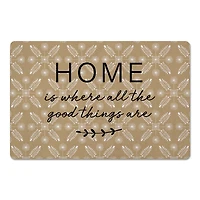 Gold Home is Where the Good Things Are Floor Mat, 18" x 27"