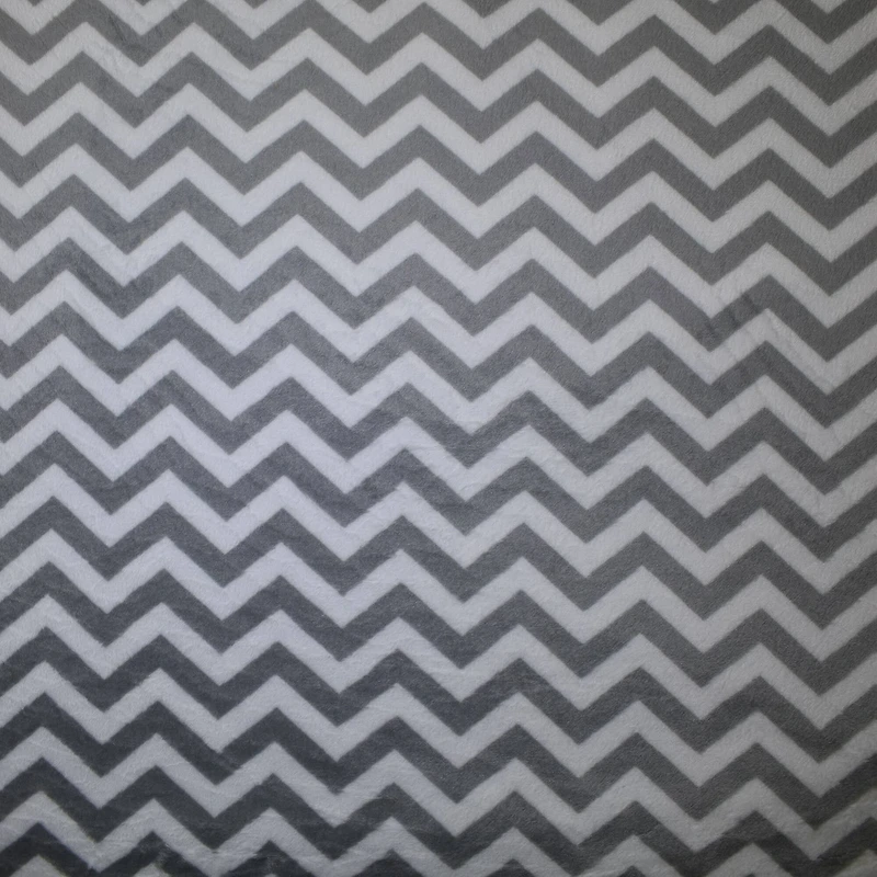 Feldman Gray Chevron Minky Fabric