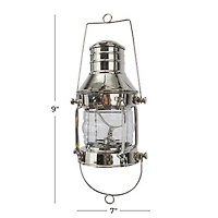 9" Silver Brass Candle Lantern