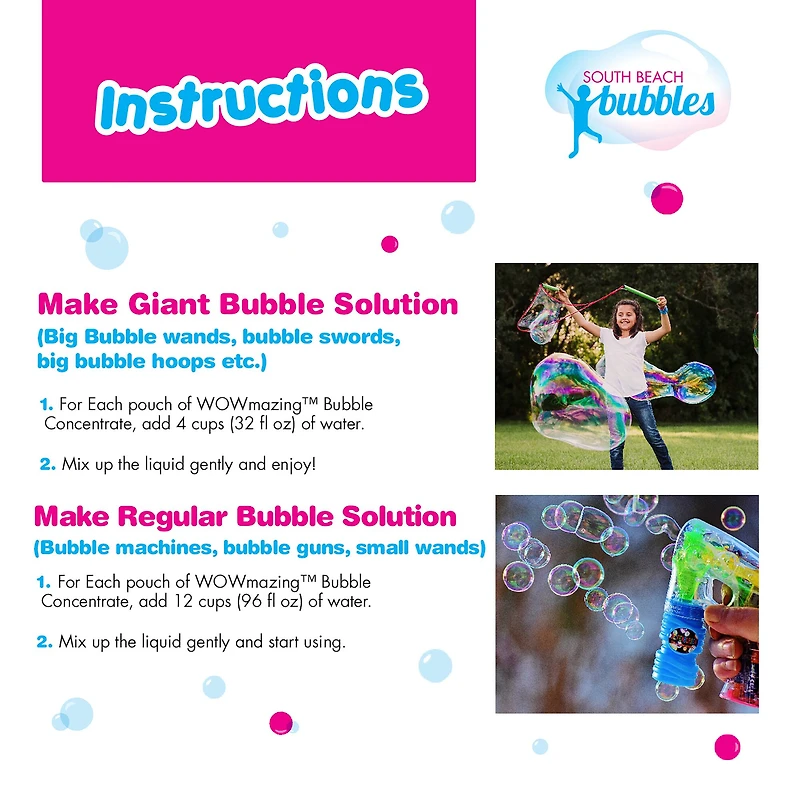 South Beach Bubbles WOWMAZING Big Bubbles Bubble Concentrate Solution