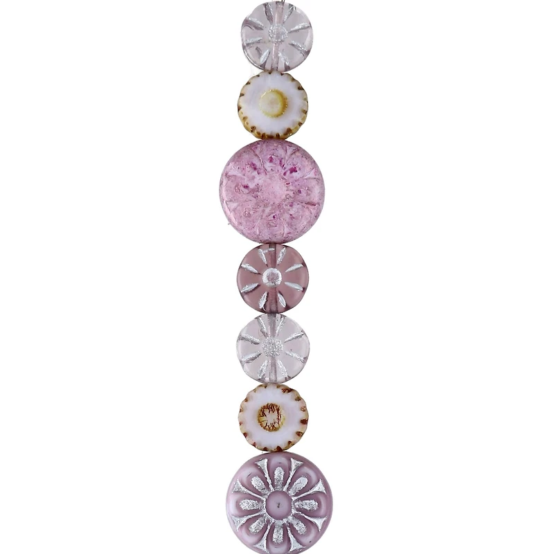 Lavender Garden Czech Glass Flat Round Bead Mix by Bead Landing™