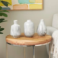 Gray Marble Inspired Ceramic Vase Set