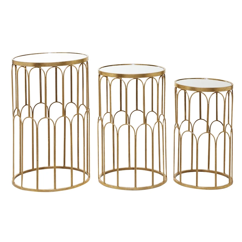 Gold Metal Glam Accent Table Set