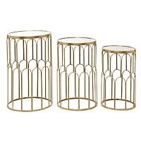 Gold Metal Glam Accent Table Set