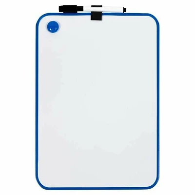 JAM Paper 8" x 12" Blue Boarder Magnetic Dry Erase Foam Boards With Black Board Marker