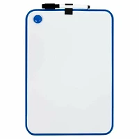 JAM Paper 8" x 12" Blue Boarder Magnetic Dry Erase Foam Boards With Black Board Marker