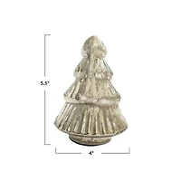 Hello Honey® 5.5" Silver Round Embossed Mercury Glass Tree