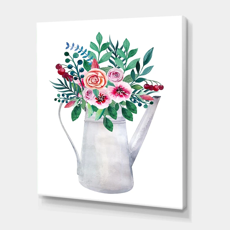 Designart - Bouquets of Flowers In Rustic Flowering Pot