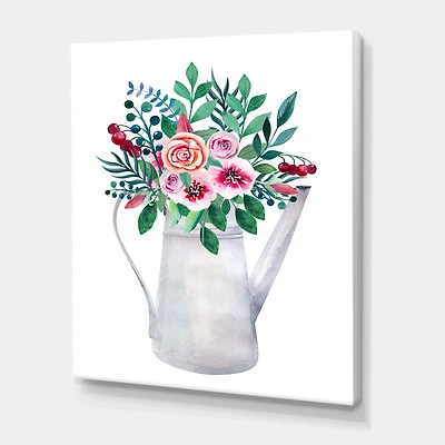 Designart - Bouquets of Flowers In Rustic Flowering Pot