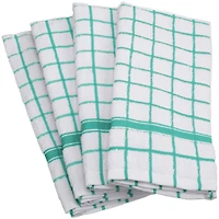 DII® Aqua Windowpane Terry Dishtowel, 4ct.