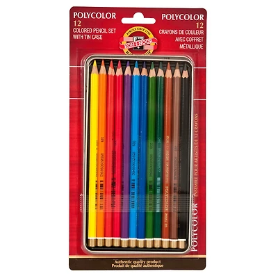 Koh-I-Noor Polycolor 12 Color Pencil Tin Set