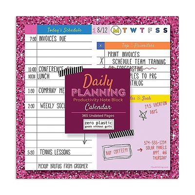 TF Publishing Undated Rainbow Daily Note Block for Productivity & Lists Desktop