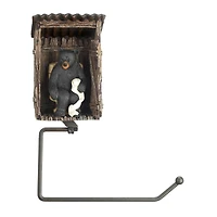 9.5" Bear Outhouse Toilet Paper Holder