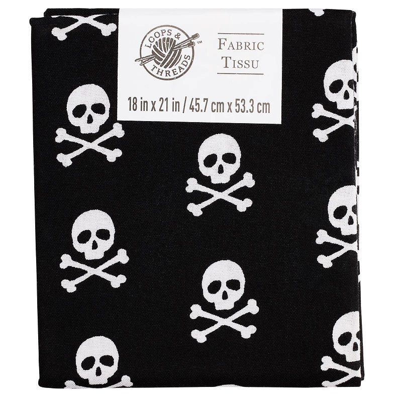 Black Skull Fabric By Loops & Threads®