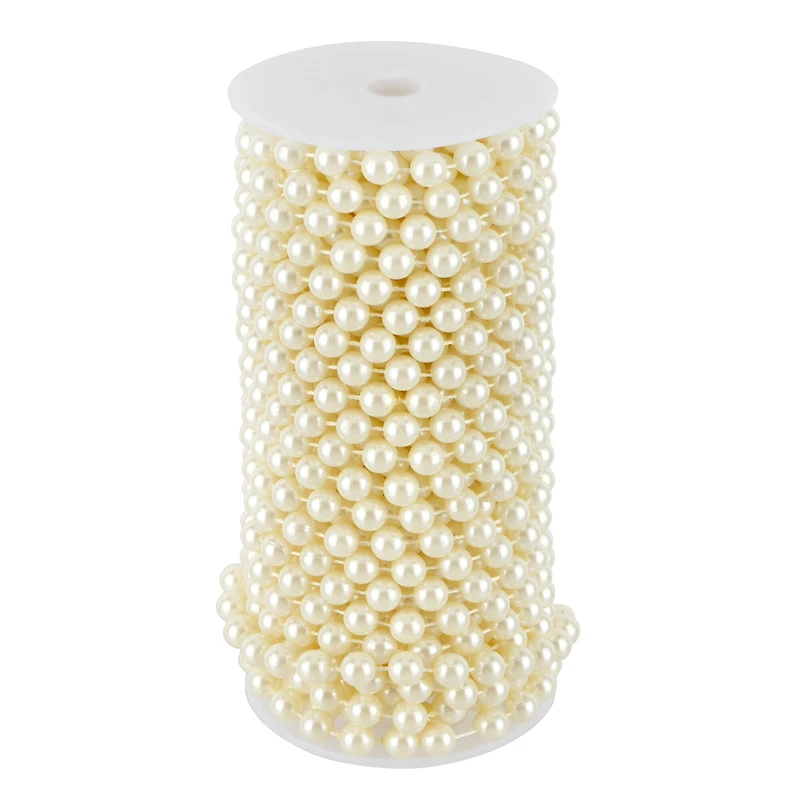 10mm Ivory Round Plastic Pearl Bead Garland, 50ft. by Bead Landing™