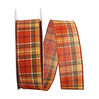 Reliant 20yd. Wired Edge Stitched Tonal Plaid Beauty Ribbon