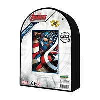 Marvel Avengers - Captain America 3D Lenticular Jigsaw Puzzle in a Collectible Shaped Tin: 300 Pcs
