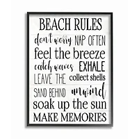 Stupell Industries Beach House Rules Wood Framed Wall Art