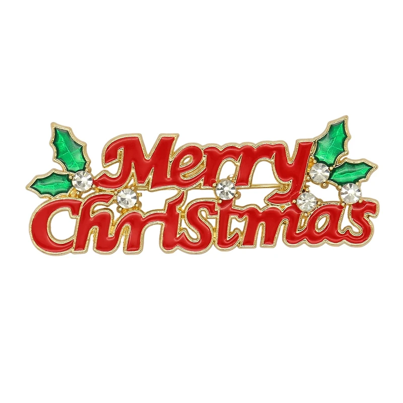 Red Merry Christmas Brooch by Celebrate It™