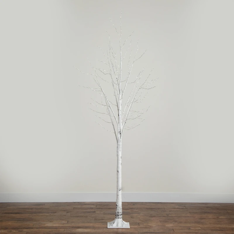 8ft. Pre-Lit White Birch Artificial Christmas Tree, Warm White LED Lights