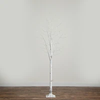 8ft. Pre-Lit White Birch Artificial Christmas Tree, Warm White LED Lights