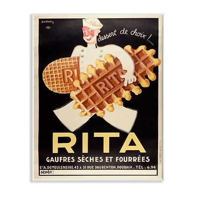 Stupell Industries French Waffle Man Vintage Poster Wall Plaque