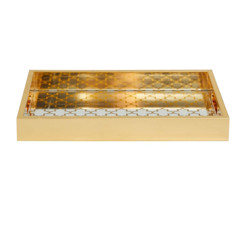 Gold Honeycomb Plastic Glam Tray Set
