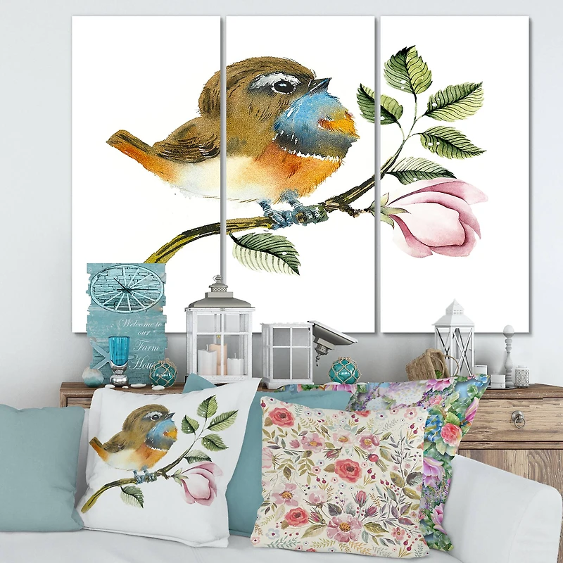 Designart - Bluethroat Bird On A Branch