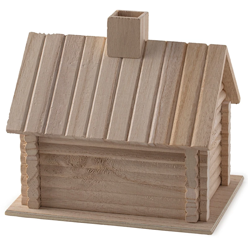 8 Pack: 9" Log Cabin Birdhouse by Make Market®