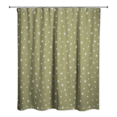 Green Twinkle Shower Curtain