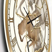 Designart 'Gold Glam Squares Iii Glam Wall Clock