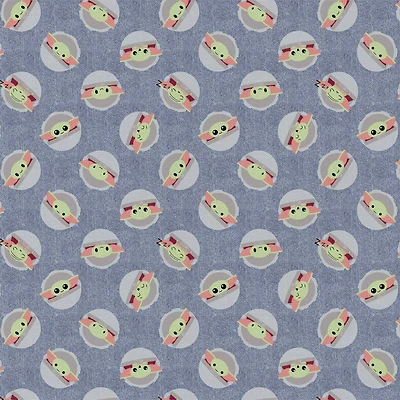 The Mandalorian The Child Toss in Denim Precut Cotton Fabric