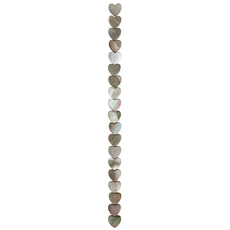 12 Pack: Gray Shell Heart Beads, 10mm by Bead Landing™