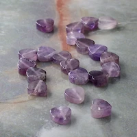 Amethyst Heart Beads, 7.8mm by Bead Landing™