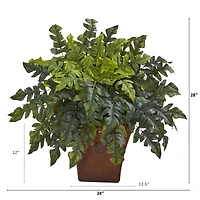 2ft. Holly Fern in Brown Planter