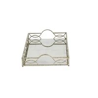 25'' Silver Metal Glam Tray