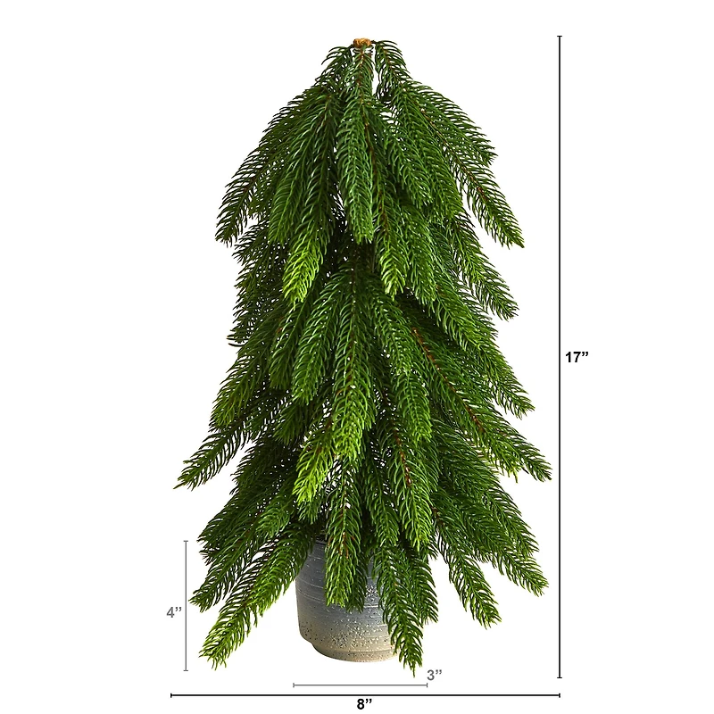 17" Unlit Artificial Pine Tree In Decorative Planter